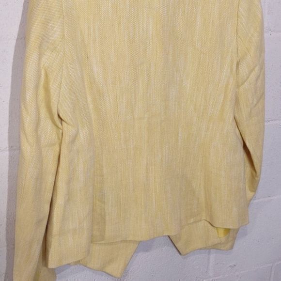 Rafaella Yellow Angled Open Front‎ Linen Blend Blazer NWT Sz 8 - Picture 9 of 14